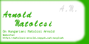 arnold matolcsi business card